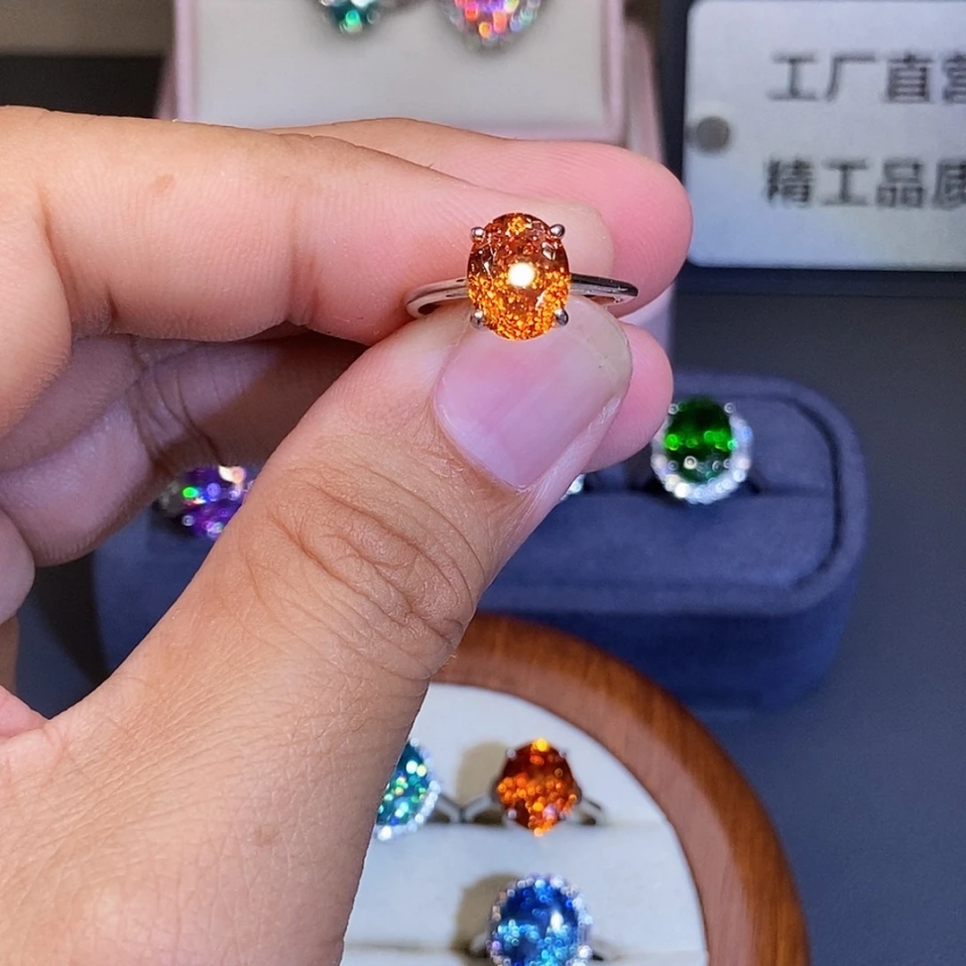 戒指碧玺银S925镶嵌