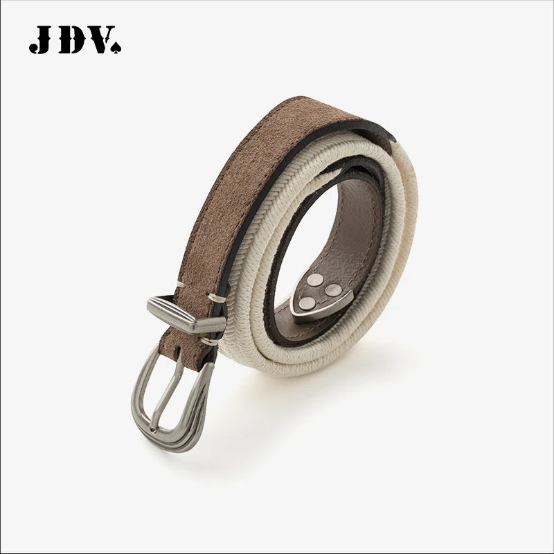 J.D.V腰带2025夏季新款商场同款米色时尚百搭编织配饰皮带SBT5842