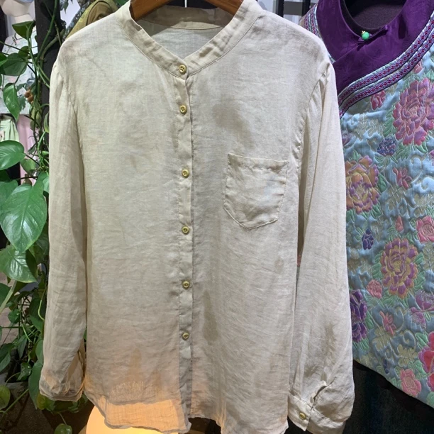 春夏新品石榴染苎麻衬衫