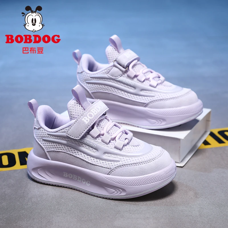 巴布豆女童鞋网面透气厚底轻便舒适学生校园运动鞋百搭时尚儿童鞋