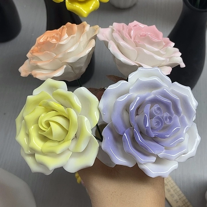 陶瓷纯手工捏花设计