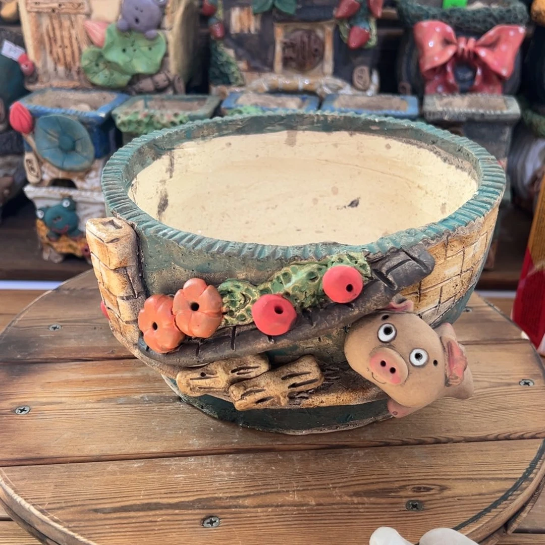 红陶嘻哈多肉花盆