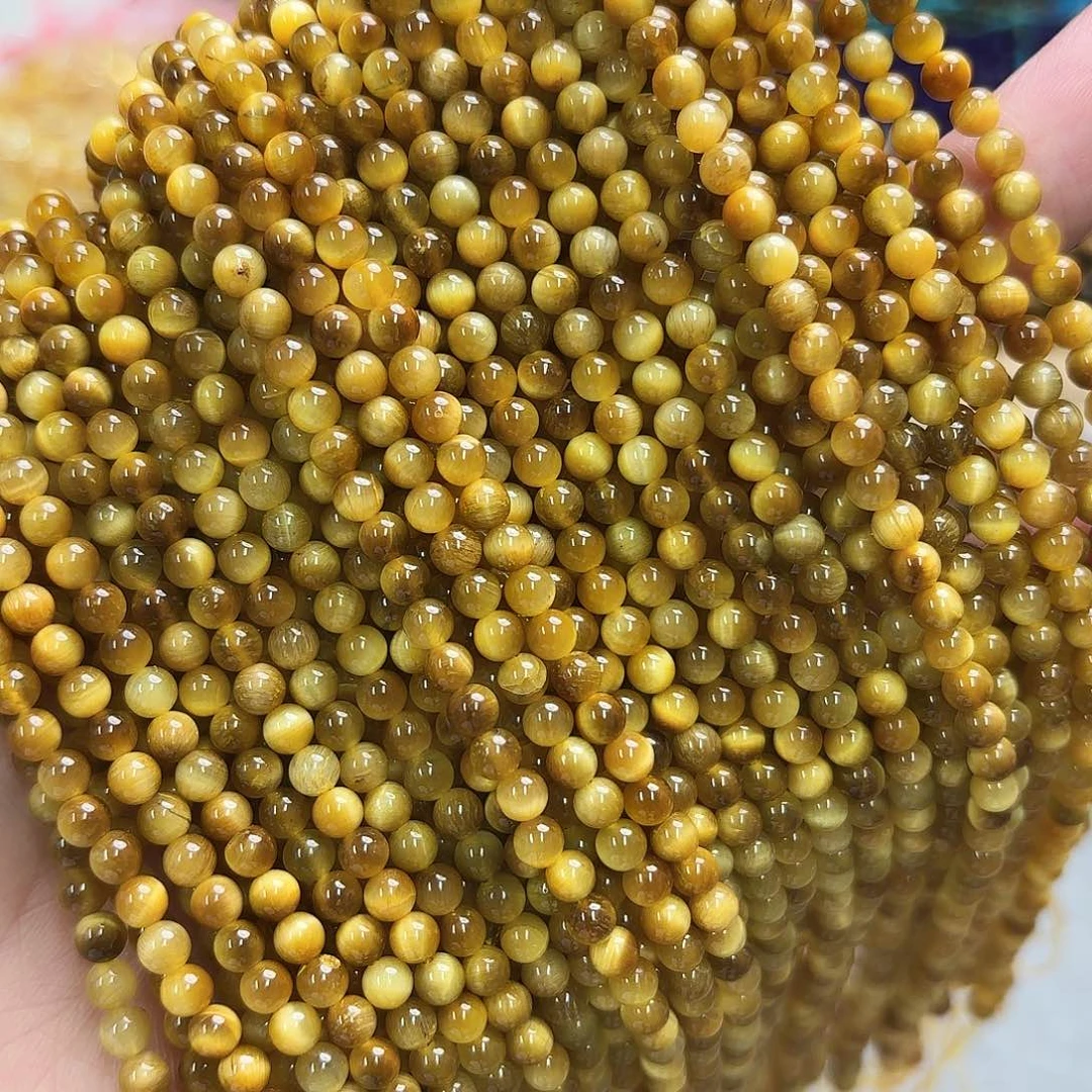 玛瑙/玉髓未镶嵌珠宝半成品卡四金虎眼一条