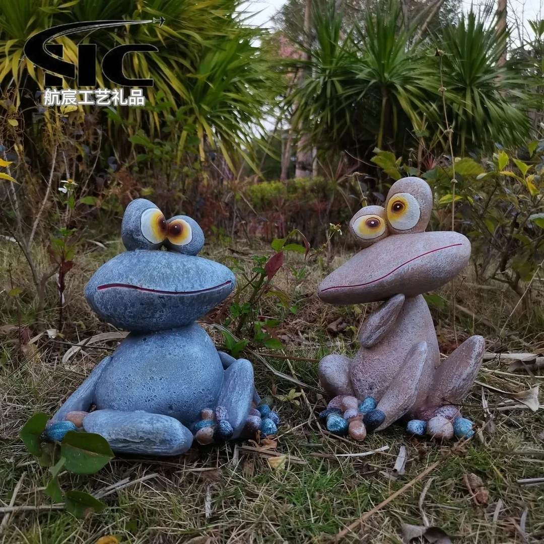 树脂工艺品青蛙摆件奇趣创意青蛙庭院装饰园林景观工艺品花园设计
