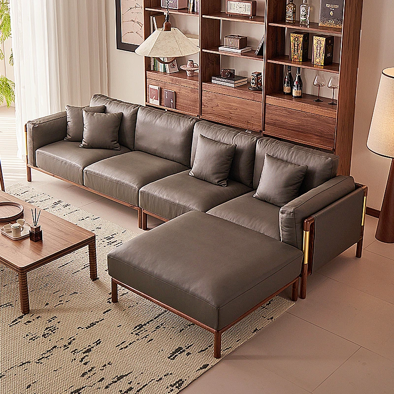 梵而家具北美黑胡桃木客厅全实木沙发组合雅图沙发