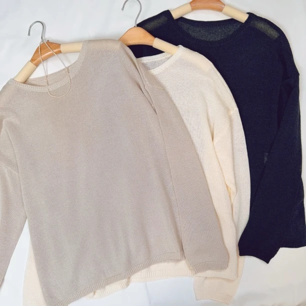 进口和纸纱简约透气罩衫