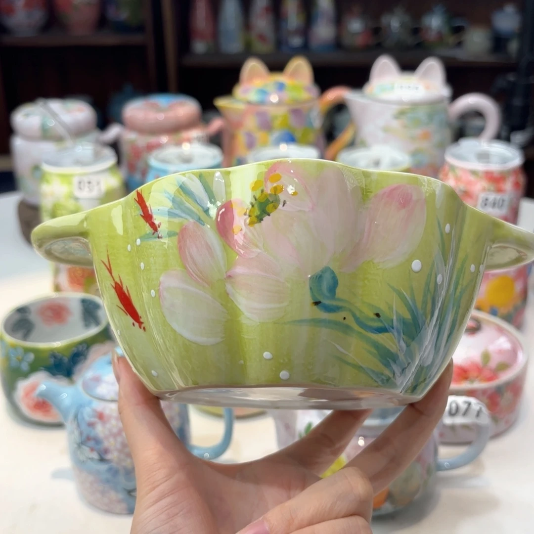 景德镇手绘高温釉下彩陶瓷茶具