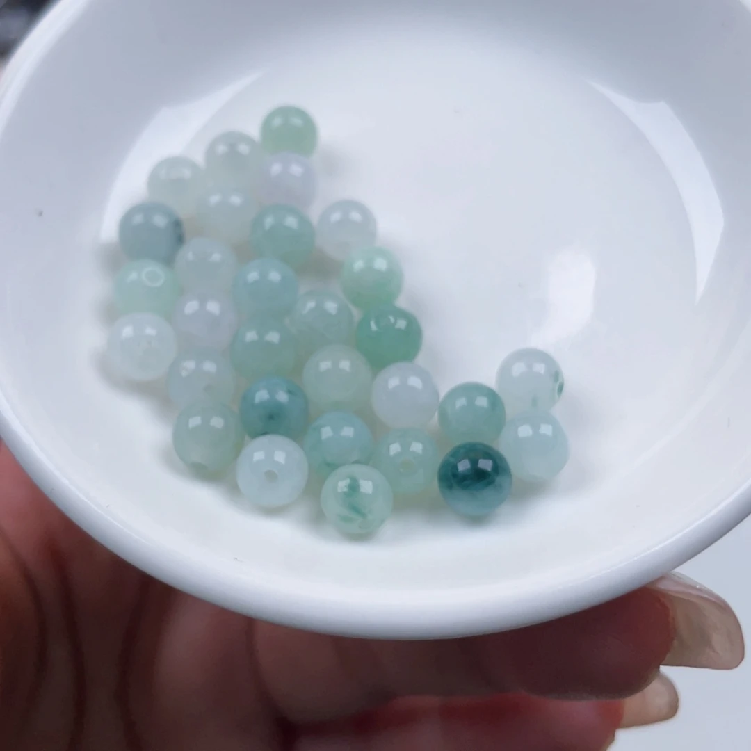 @***宝翡翠散珠卡6.3,30颗58