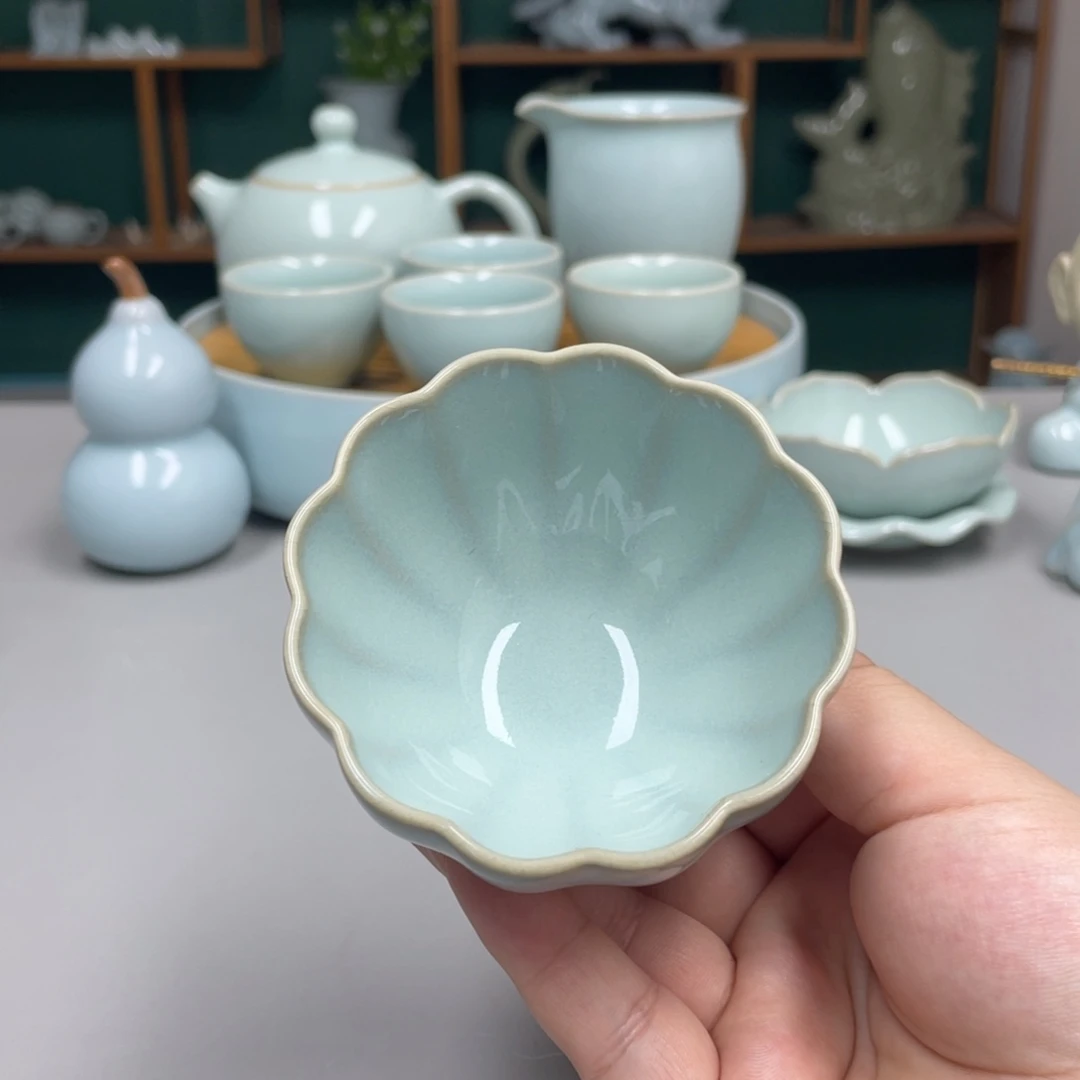 瓷赵琳老师花瓣杯带礼盒