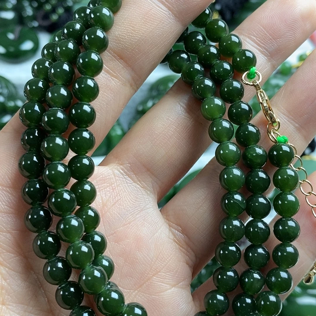 和田玉（碧玉）未镶嵌颈饰6mm