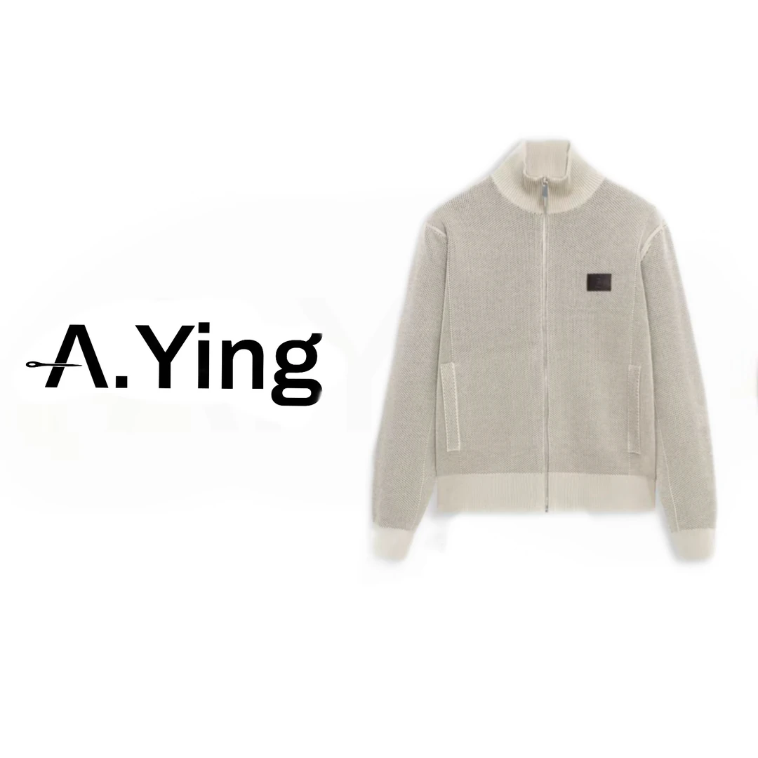 A.Ying【25FW 1003】 秋冬男士长袖绵羊毛混纺休闲毛衣针织外套夹克