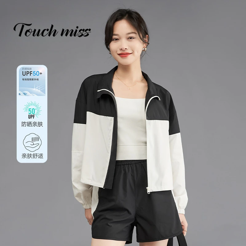 TOUCH MISS撞色短款防晒外套女2026新款春夏露营运动户外防晒衣