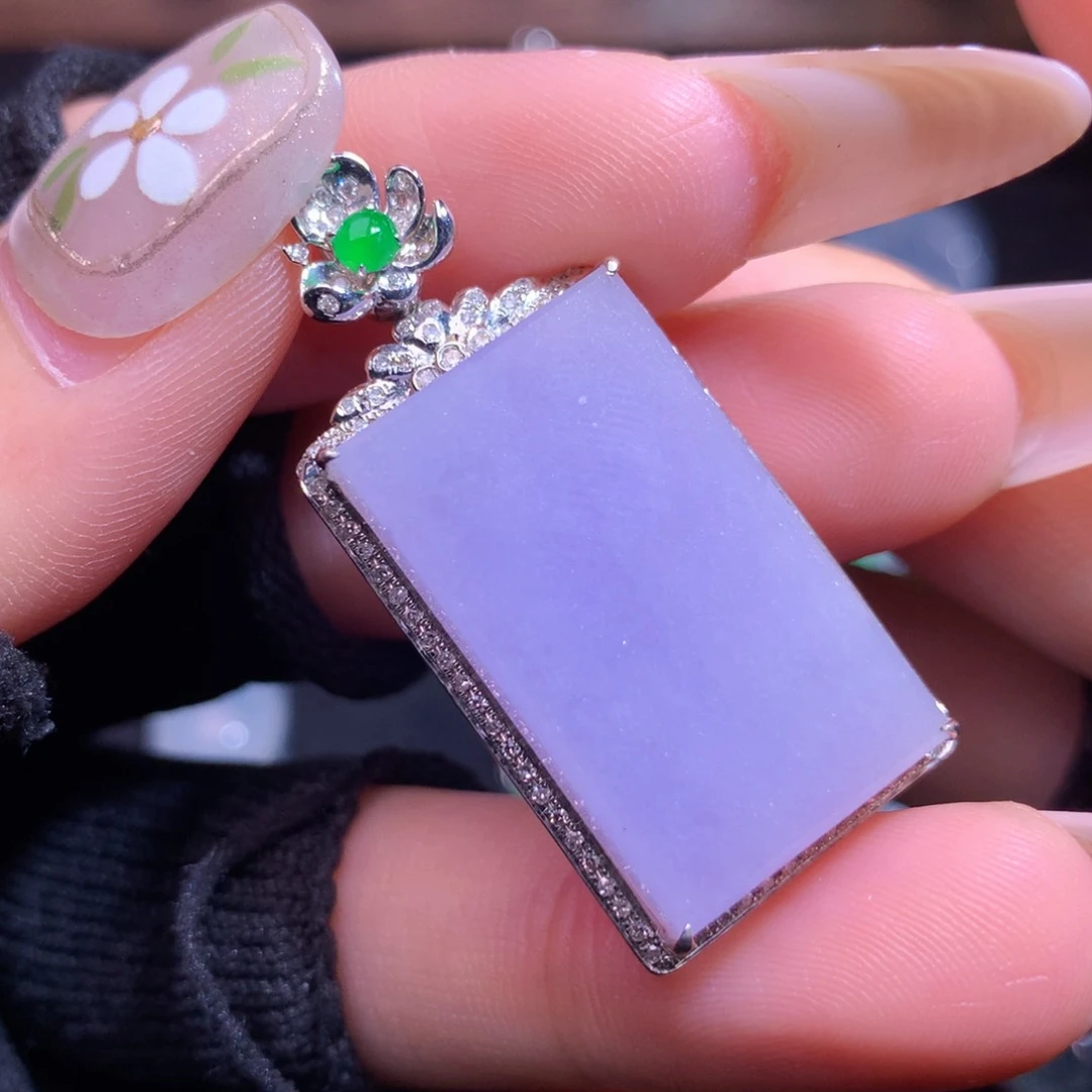 翡翠18K金镶嵌吊坠(赠链)