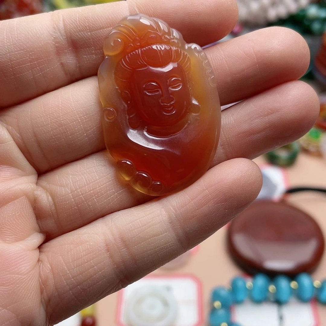 玛瑙/玉髓颈饰合金心*