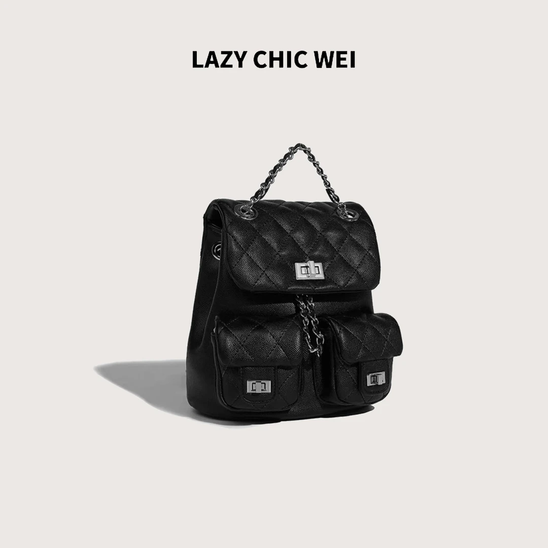 LAZY CHIC WEI 香家25c头层牛皮双肩青蛙包 WY0361