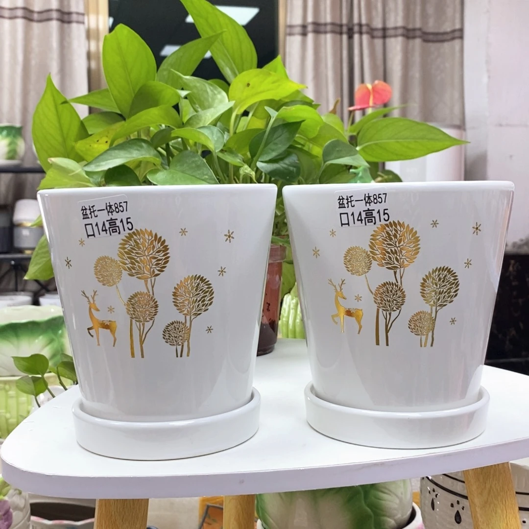 @夏西陶瓷花盆@@5857