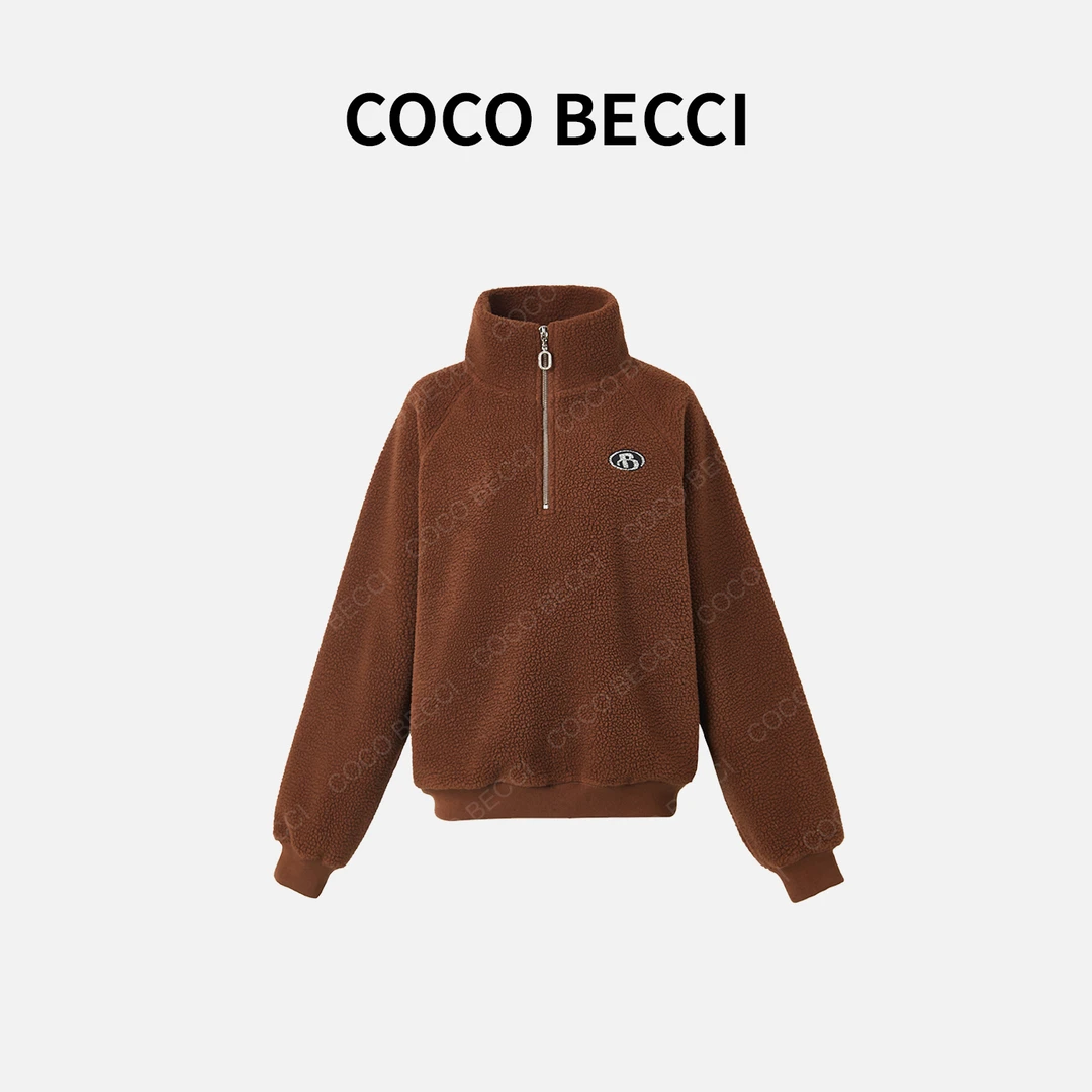 【布朗尼】COCOBECCI立领半拉链加厚保暖卫衣YT24YW400016
