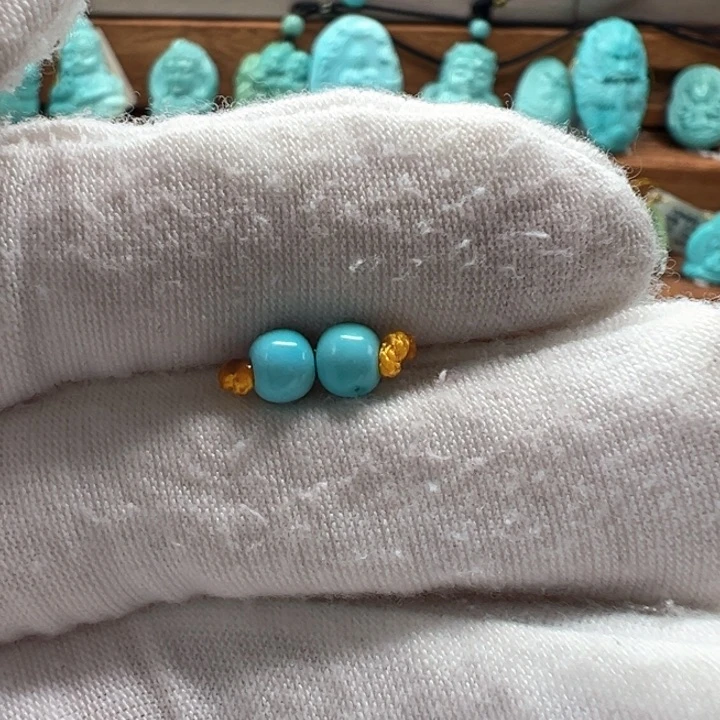 绿松石未镶嵌老型对珠5mm