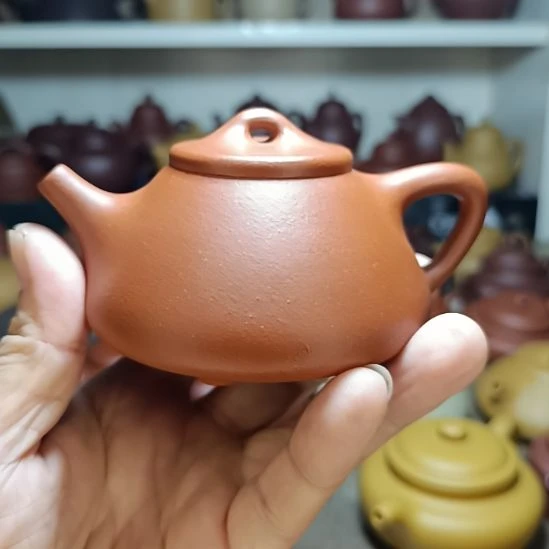 茶壶紫砂原矿红降坡子冶石瓢220cc半手工
