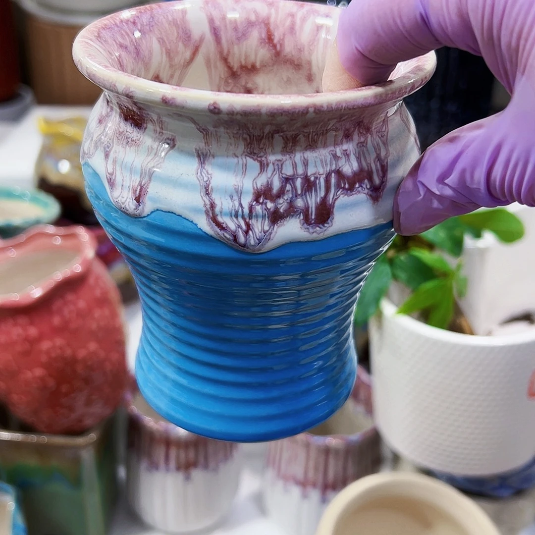 有孔外贸尾单陶瓷花盆凑单10米包邮