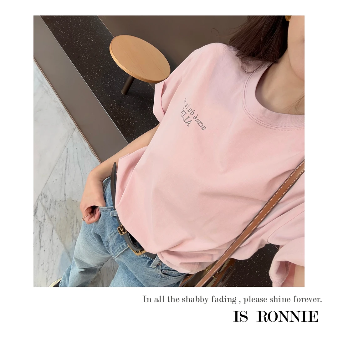 Is Ronnie【马卡龙】新款清爽马卡龙字母短袖T恤休闲女装K4072