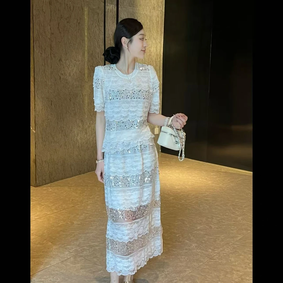 TANMEI 设计感时尚亮片两件套