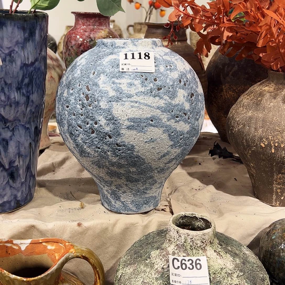 瓶1118高29口9陶瓷花瓶无孔