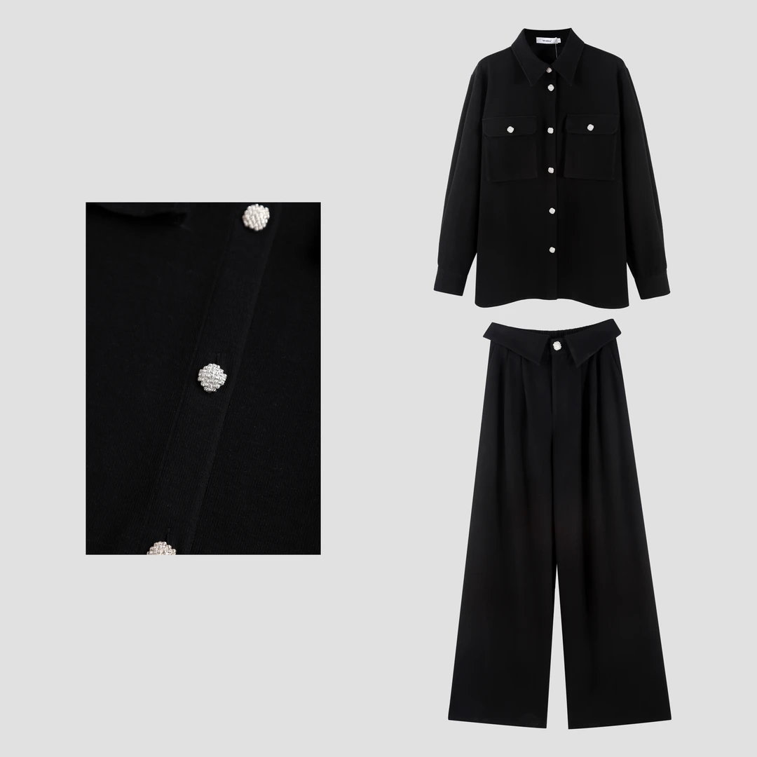 「思思」春季韩版宽松显瘦阔腿裤舒适两件套HBBC621105 nnassa