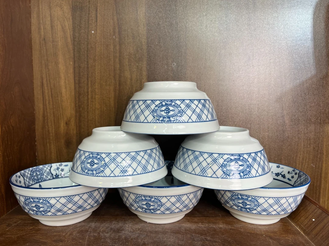 B755景德镇制陶瓷中国结6英寸碗6件