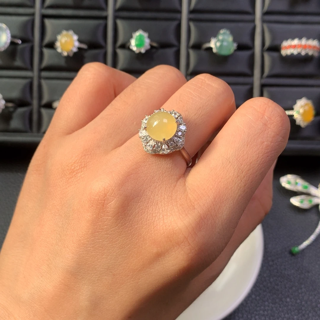 翡翠银S925镶嵌戒指