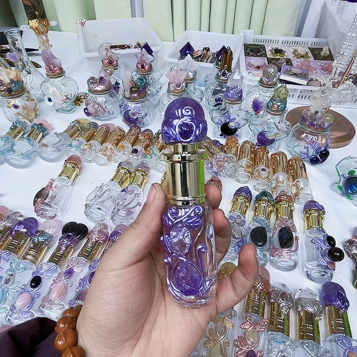 N***g摆件紫晶未镶嵌水晶