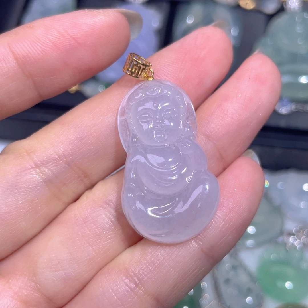 颈饰18K金镶嵌翡翠翡翠
