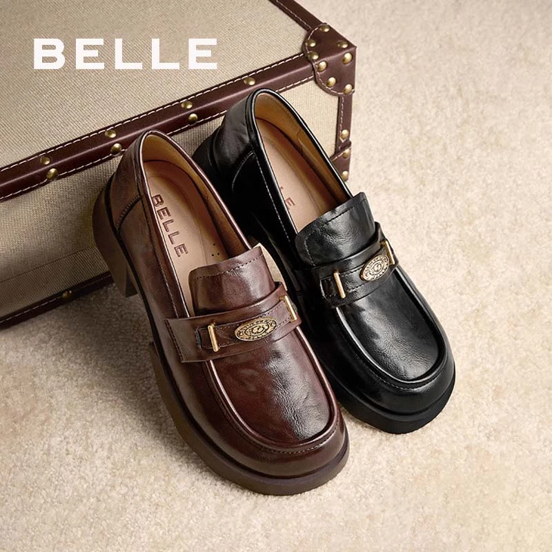 【元宝乐福】百丽休闲舒适JK乐福鞋女2025春雅韵东方通勤鞋D2S1DAA5