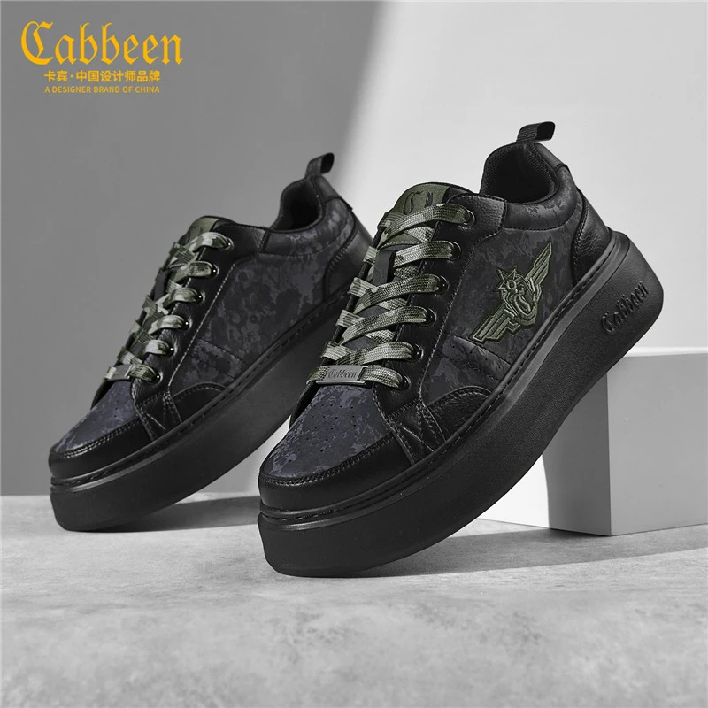 卡宾男鞋时尚高端百搭休闲男式休闲鞋低帮个性彩绘男式休闲鞋子