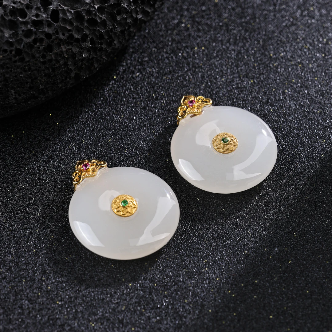 【举石臻选】TA1006-108-108和田玉吊坠18K（一件/多样性发）M