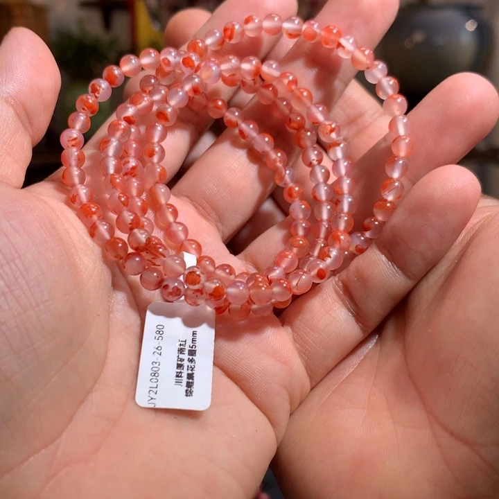 未镶嵌手串南红玛瑙九口冰飘多圈5mm