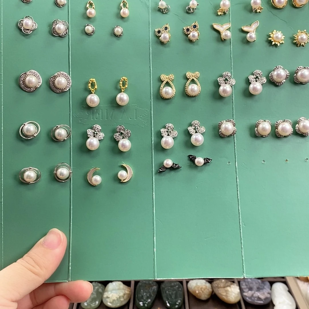 合金淡水珍珠耳饰