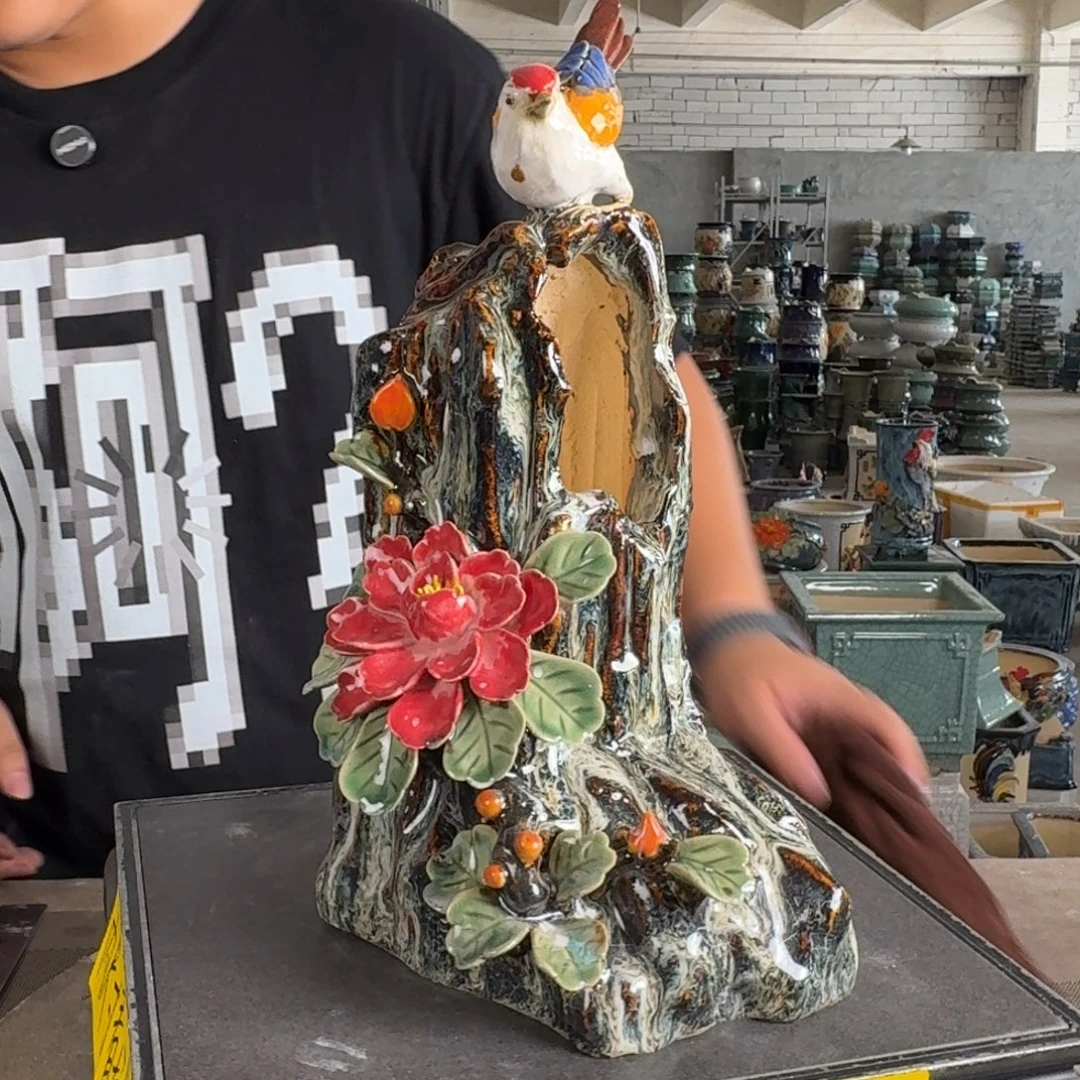 。一风堂石湾花盆 侧口宽5高10