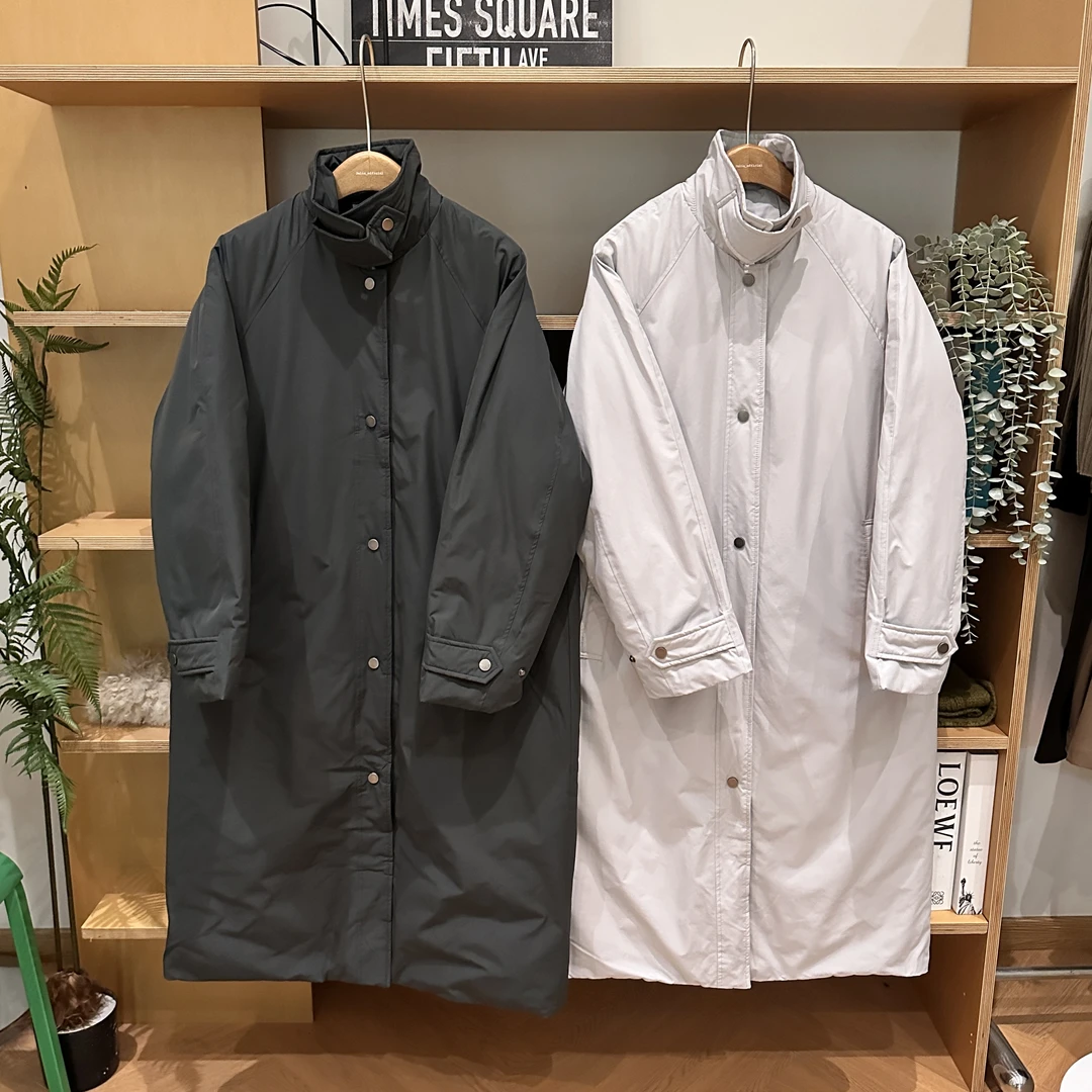 冬季极简风90白鸭绒立领百搭宽松羽绒服