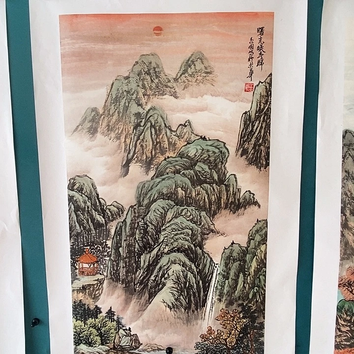 国画三尺手绘山水