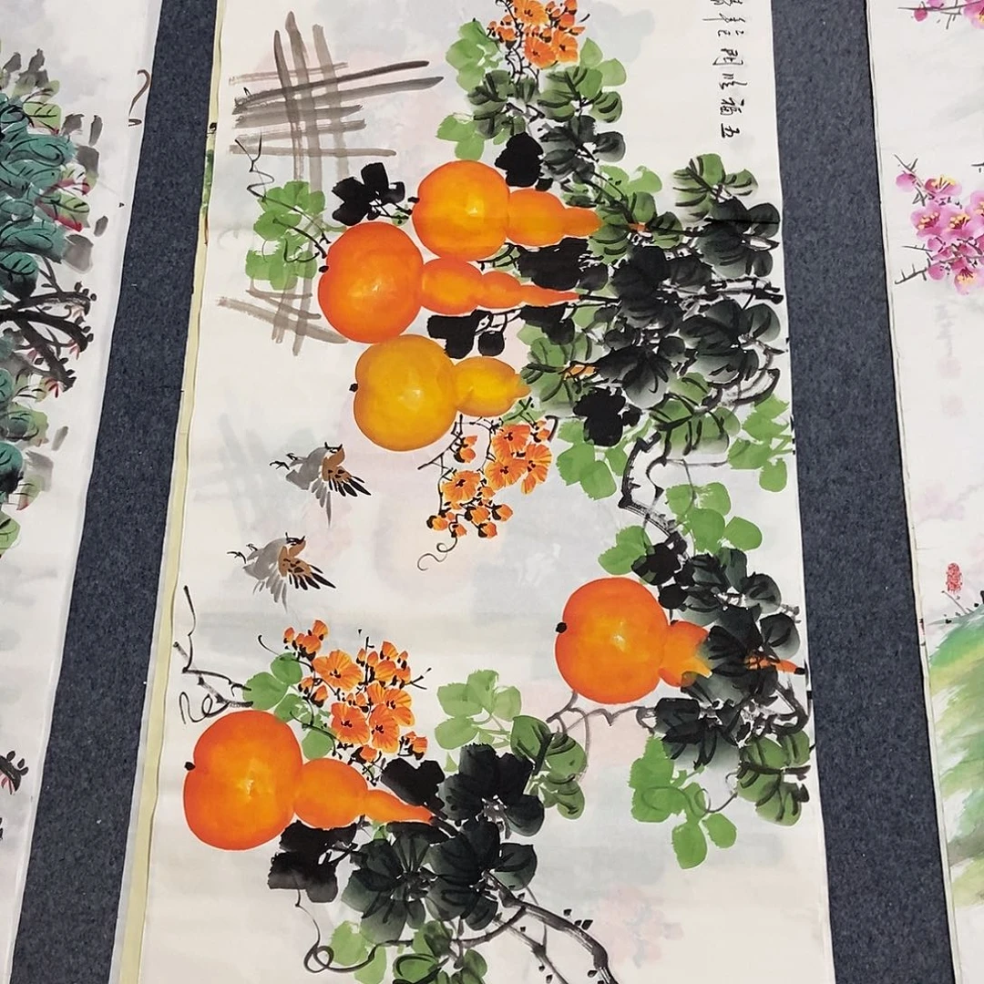 国画四尺葫芦一副