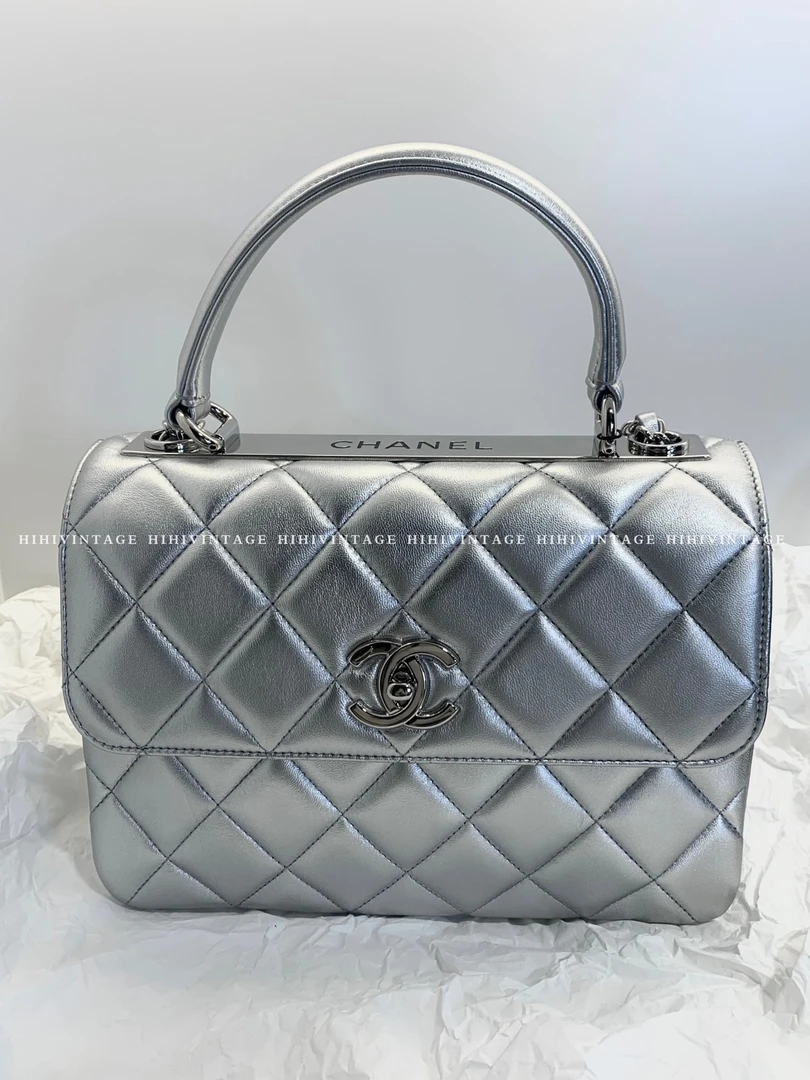 99新 Chanel/香奈儿 银色Trendy cc中号 31开 /15175407/一店
