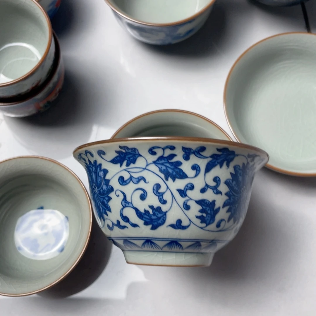 青花缠枝莲压手杯hhhhhh