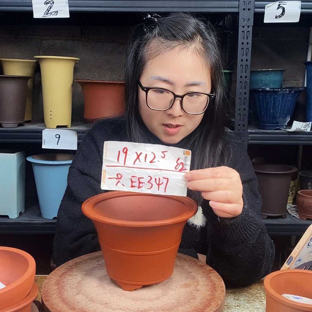 紫砂一只花盆货号EE347