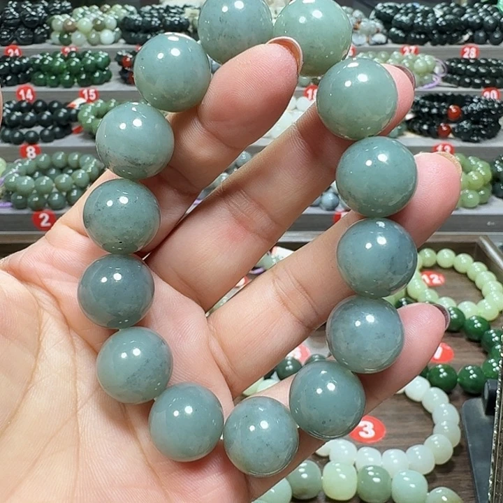 未镶嵌手链和田玉新疆且末蓝青花卡16