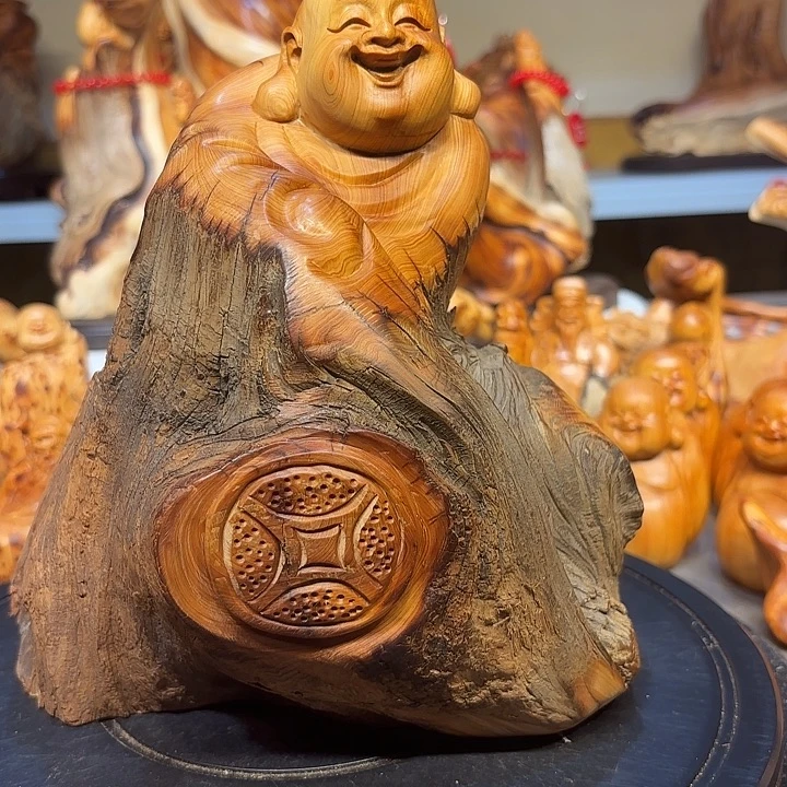 柏木太行崖柏弥勒佛