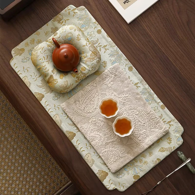 香云纱茶席新中式禅意桌旗茶垫茶道布艺壶承茶杯垫茶壶隔热垫桌垫