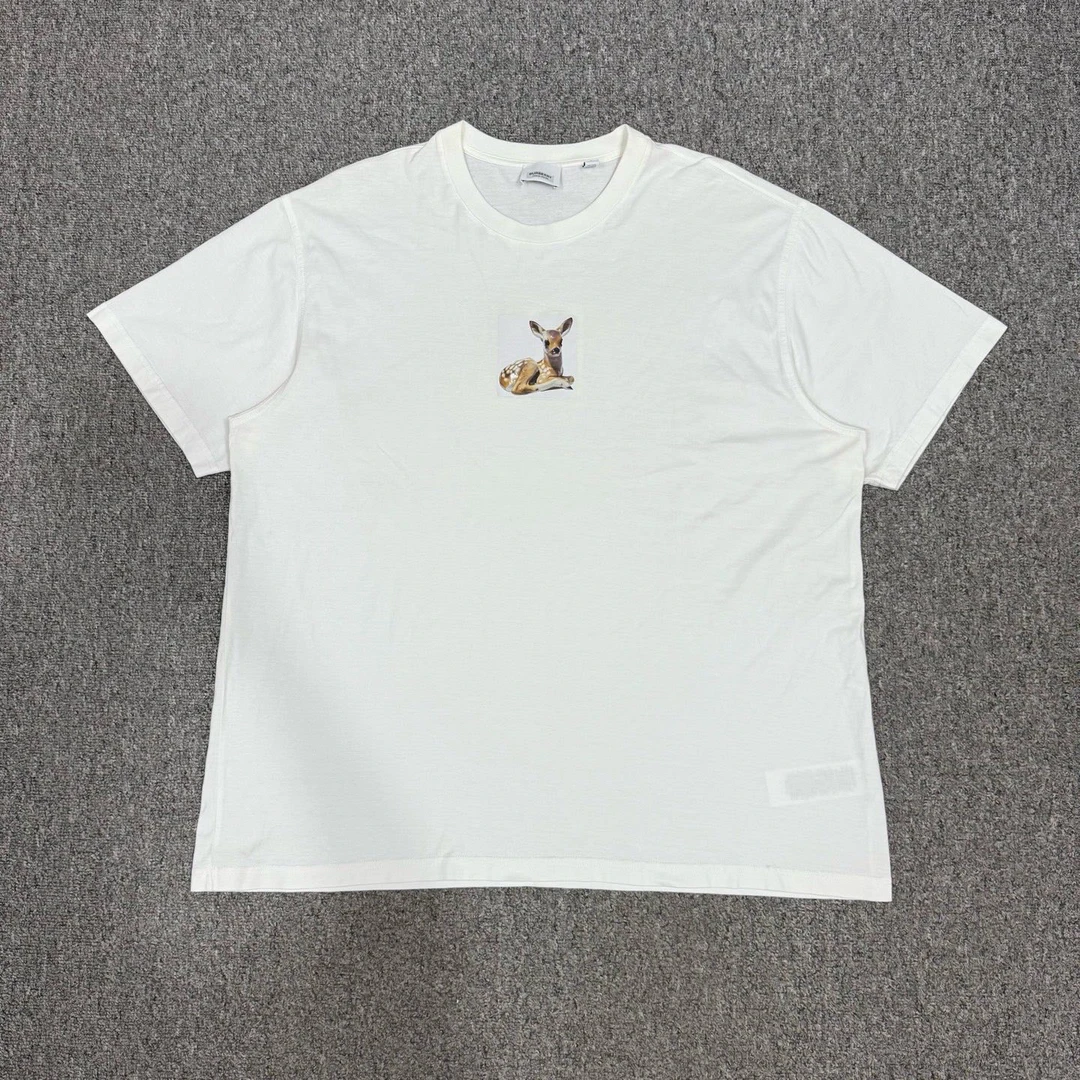 99新 BURBERRY/博柏利 14006590 Burberry巴宝莉白色小鹿短袖 L码