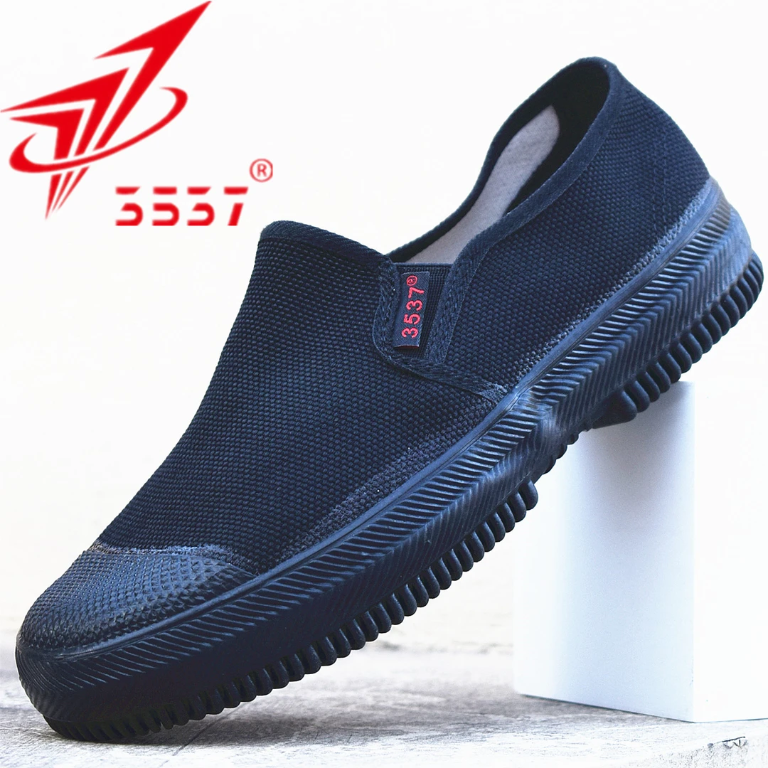 3537解放鞋男一脚蹬耐磨防滑黑色橡胶农田劳动工地户外徒步干活鞋