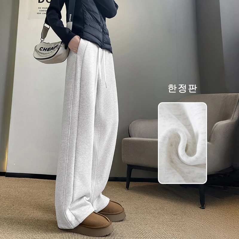 【신상품】爆款阔腿lu版同款25秋新款休闲卫裤外穿百搭显瘦运动裤女